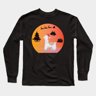 Llama Santa Happy Long Sleeve T-Shirt